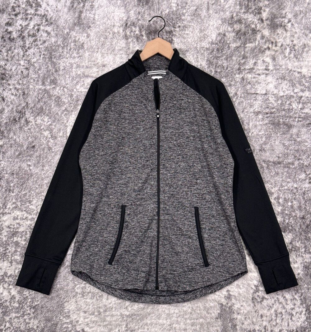 Footjoy Jacket Large Womens Gray Black Full Zip Golf Performance Stretch Fabric